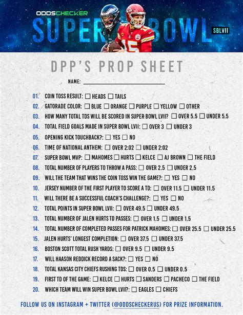 bovada prop sheet|2023 Super Bowl Props Sheet TCS .